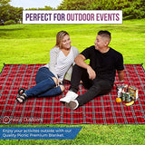Red fleece picnic blanket for outdoor events