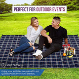 Navy Blue fleece picnic blanket for outdoor events