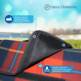 red water resistant outdoor blanket with velcro closure