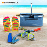 32L Blue Foldable Collapsible Picnic Basket for beach outing
