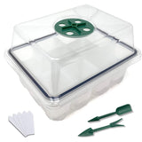 12-Cell Reusable Silicone Seedling Tray with Dome & Base 2pk