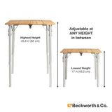 outdoor folding table with adjustable height