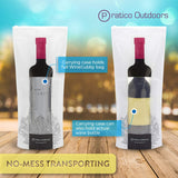 Reusable foldable wine bag for no-mess transporting