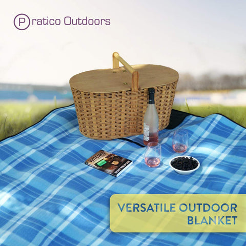 Versatile outdoor blanket blue