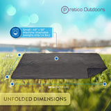 small grey outdoor and stadium blanket unfolded dimension