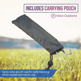 Camping stakes with carrying pouch