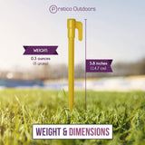 Plastic camping stakes weight and dimension