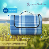 Large blue outdoor blanket folded dimensions