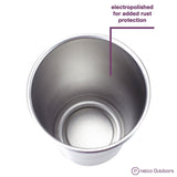 electropolished cup for added rust protection