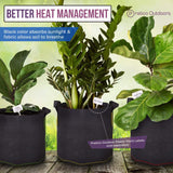 black fabric pots for better heat management