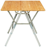 halfflip bamboo portable folding table adjustable height