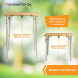 Height settings for adjustable bamboo table in standard size