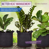 black nonwoven fabric pots for better heat management