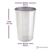 16 oz stainless steel cup dimensions