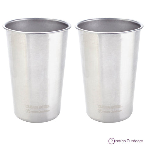2-pack 16 oz stainless steel cups
