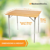Portable outdoor folding table unfolded dimensions & weight