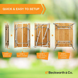 Bamboo picnic folding table quick and easy to setup