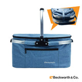 32 L Blue Foldable Collapsible Insulated Picnic Basket