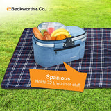 Foldable Collapsible Insulated Picnic Basket can hold 32 L